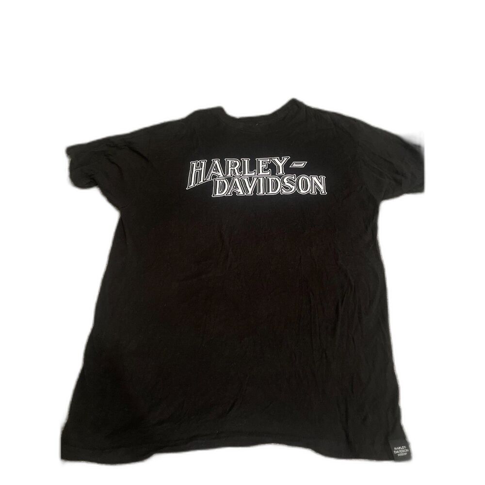 Harley-Davidson Museum Black Chrome Type Short Sleeve Tee L Men's